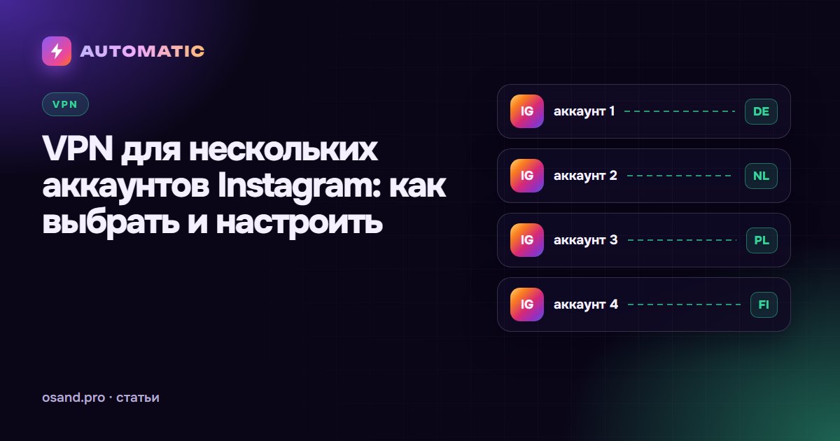 VPN для нескольких аккаунтов Instagram: как выбрать и настроить